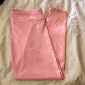 Grrrl pink shimmer leggings